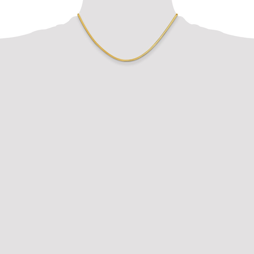 14K Yellow Gold 2.5mm Silky Herringbone Chain Necklace