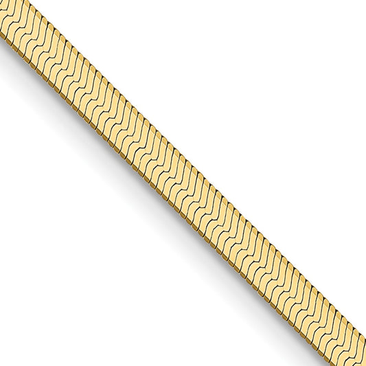 14K Yellow Gold 2.5mm Silky Herringbone Chain Necklace