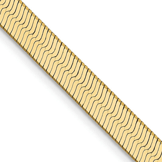 14K Yellow Gold 18 inch 4mm Silky Herringbone with Lobster Clasp Chain Necklace