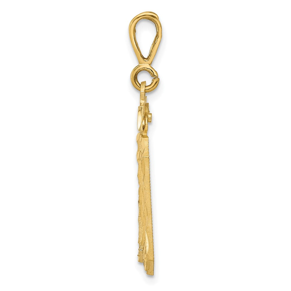 14k Yellow Gold Small Brushed Diamond-cut Number 30 Charm