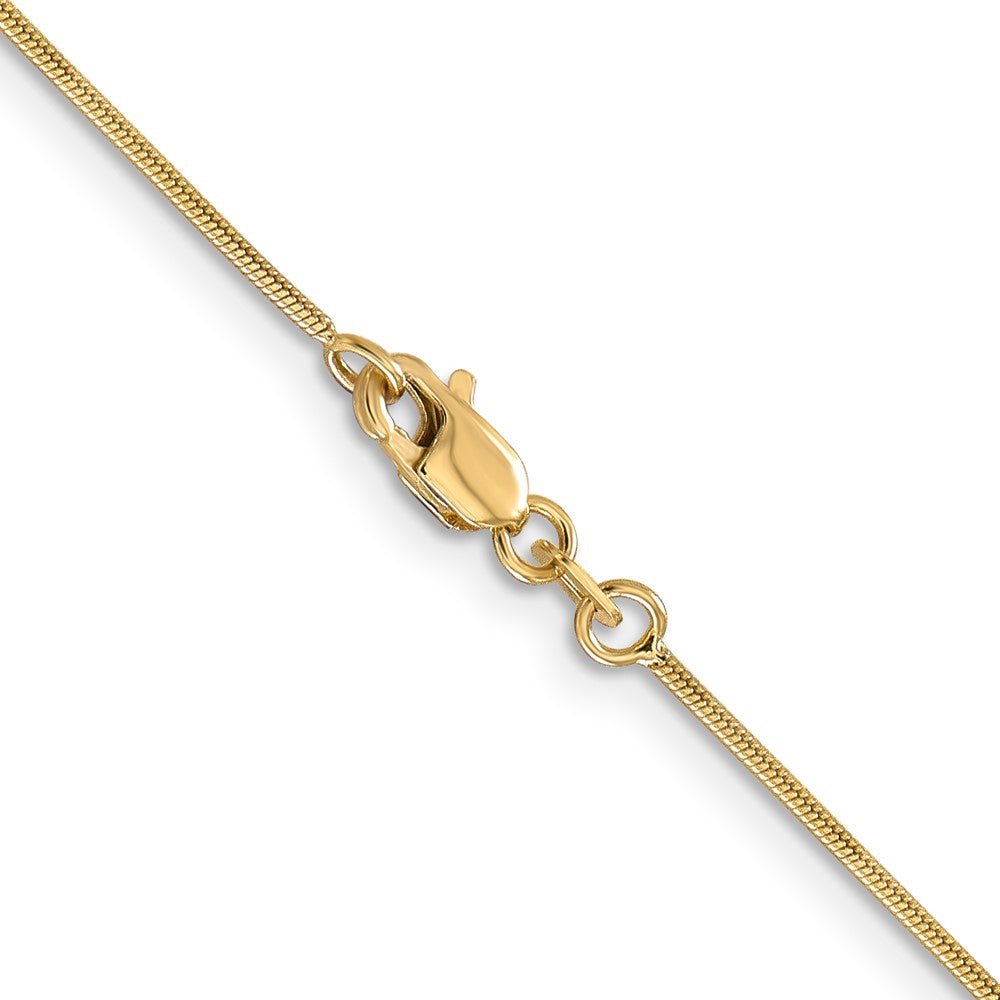 14K Yellow Gold 16 inch .9mm Round Snake with Lobster Clasp Chain Necklace