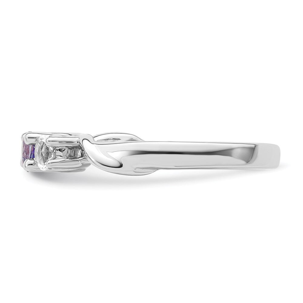 10k White Goldw Survivor Collection Clear/Purple Swarovski Topaz Joanna Ring