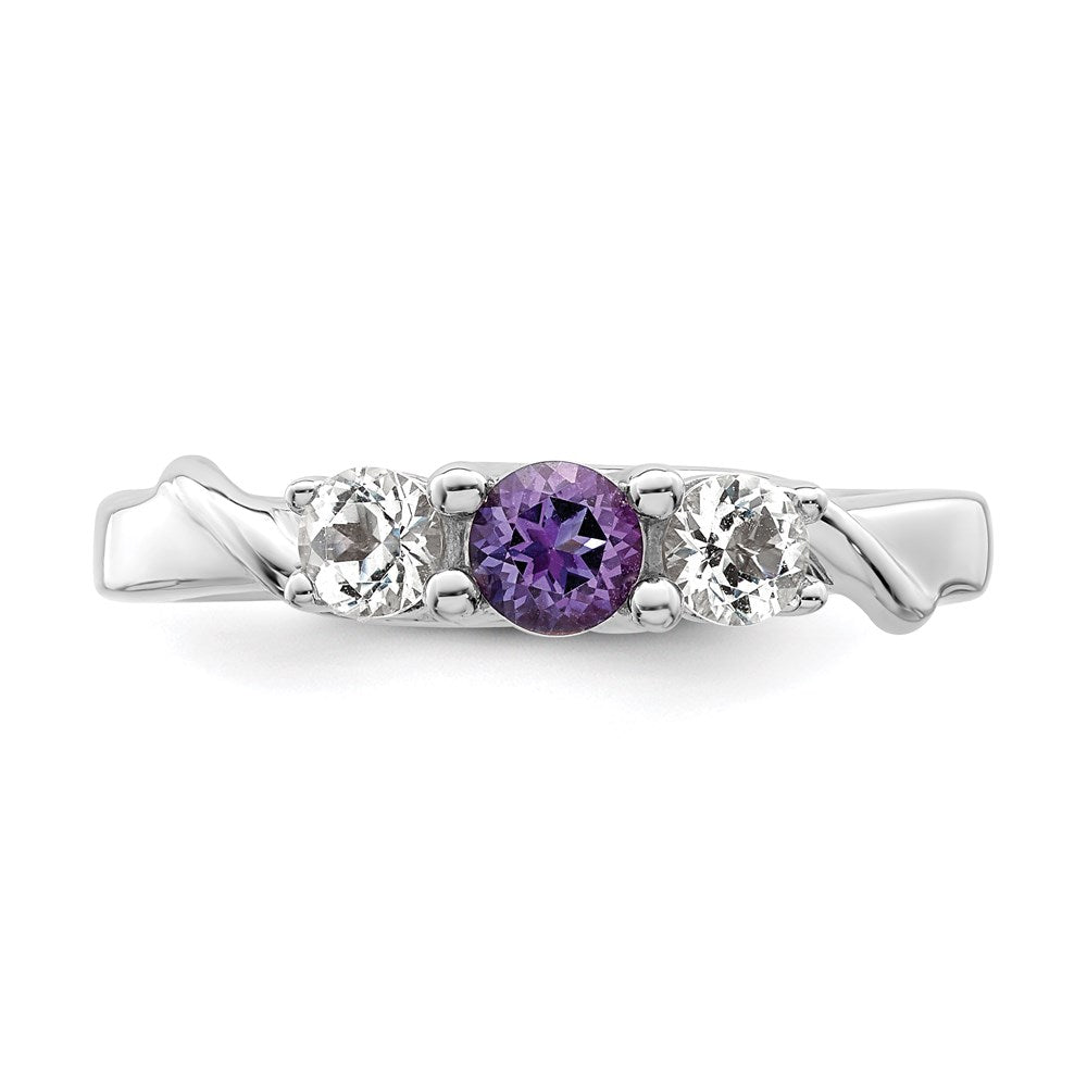 10k White Goldw Survivor Collection Clear/Purple Swarovski Topaz Joanna Ring