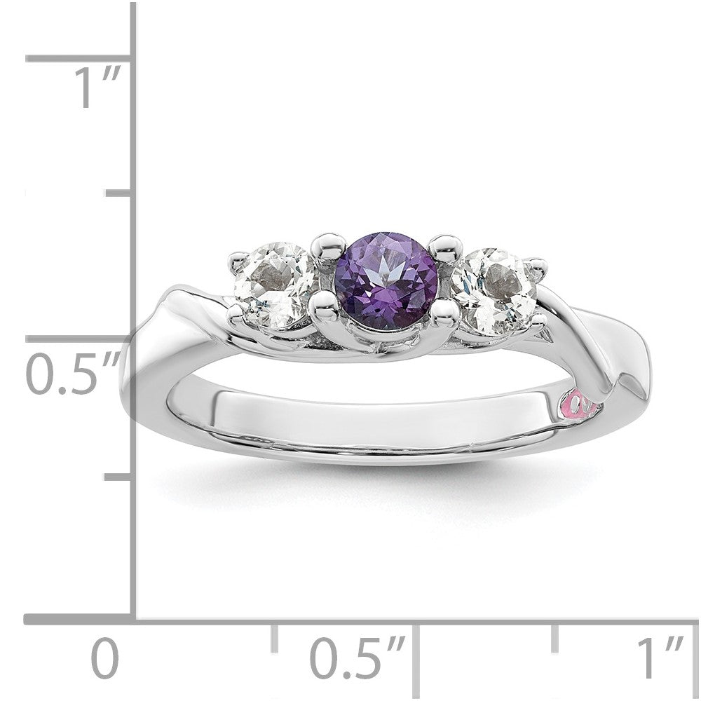 10k White Goldw Survivor Collection Clear/Purple Swarovski Topaz Joanna Ring