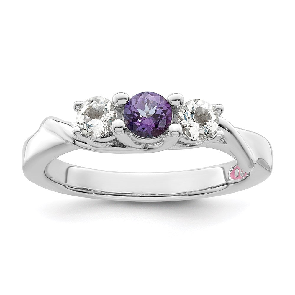 10k White Goldw Survivor Collection Clear/Purple Swarovski Topaz Joanna Ring