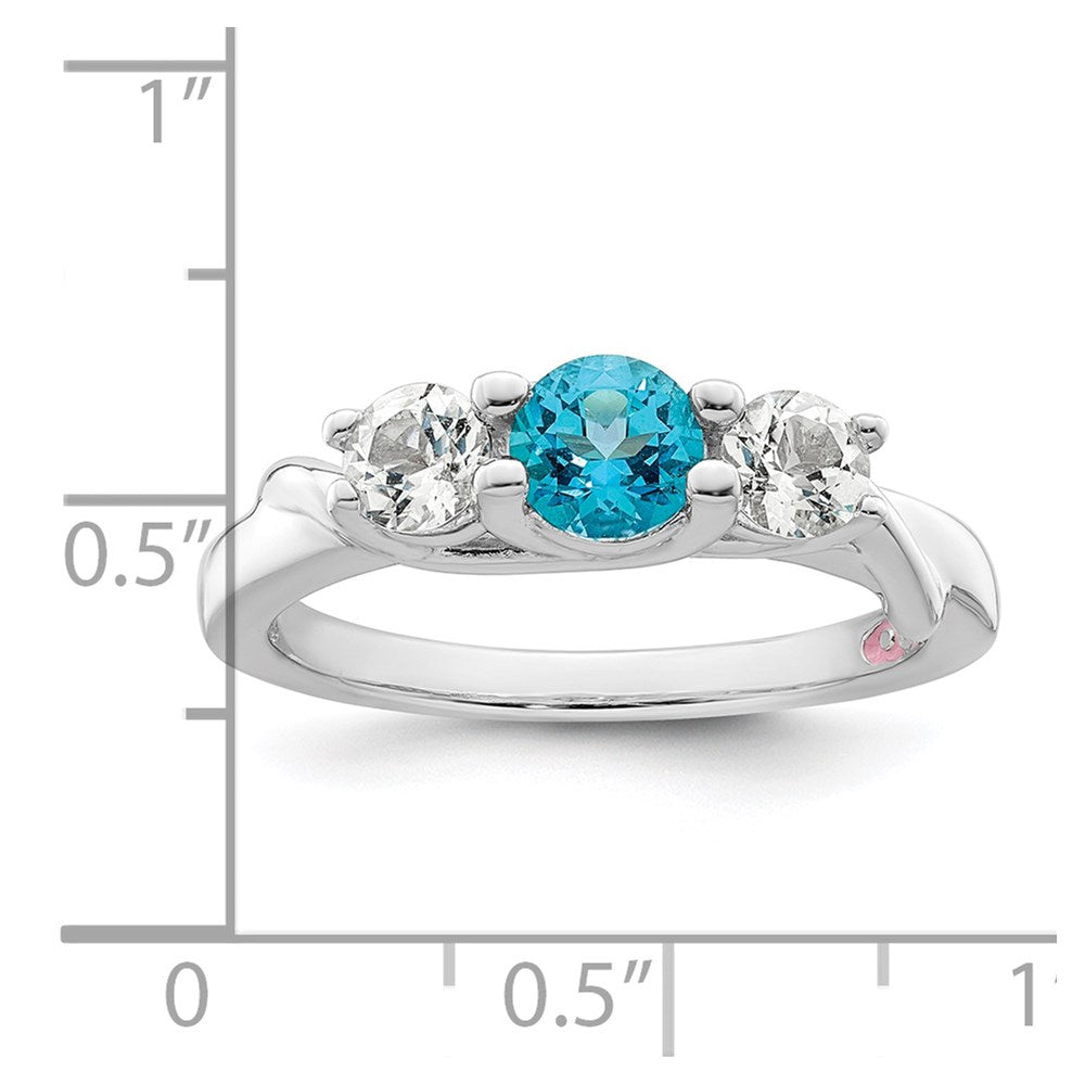 10k White Goldw Survivor Collection Clear & Blue Swarovski Topaz Joanna Ring