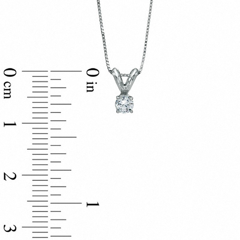 0.17 CT. Natural Clarity Enhanced Solitaire Pendant in 14K White Gold