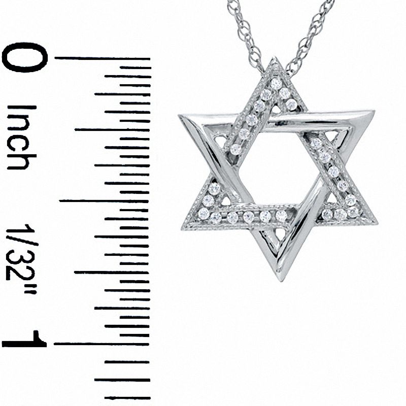 Natural Diamond Accent Star of David Pendant in Sterling Silver