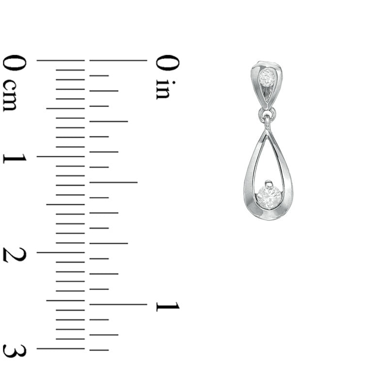 0.17 CT. T.W. Diamond Teardrop Earrings in 10K White Gold