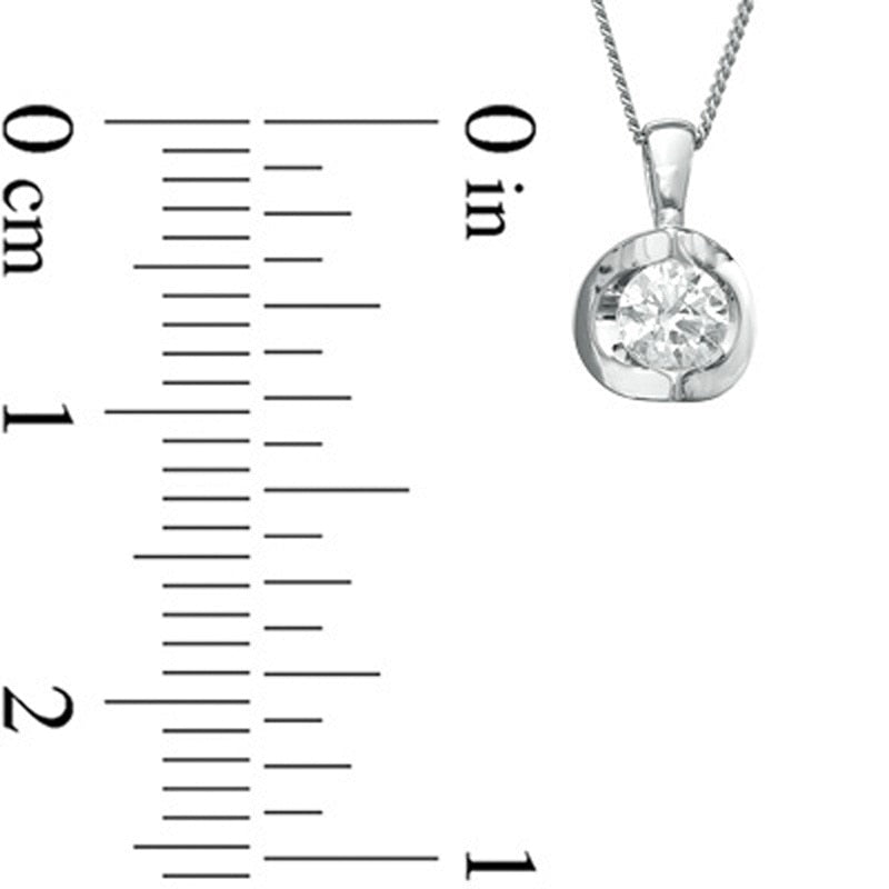 0.2 CT. Certified Canadian Natural Clarity Enhanced Solitaire Pendant in 14K White Gold (I/I2)