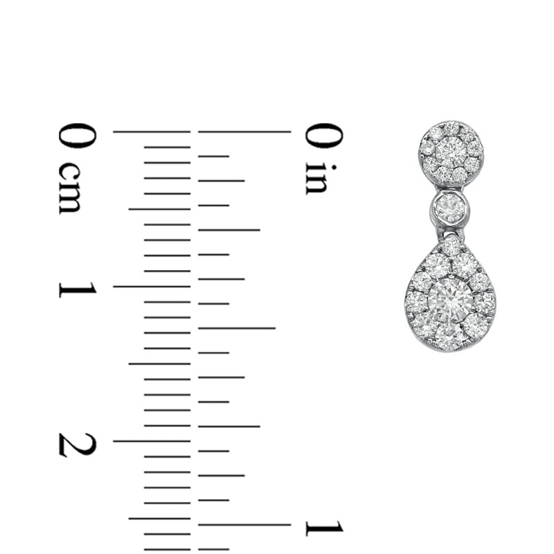 0.75 CT. T.W. Diamond Framed Drop Earrings in 10K White Gold