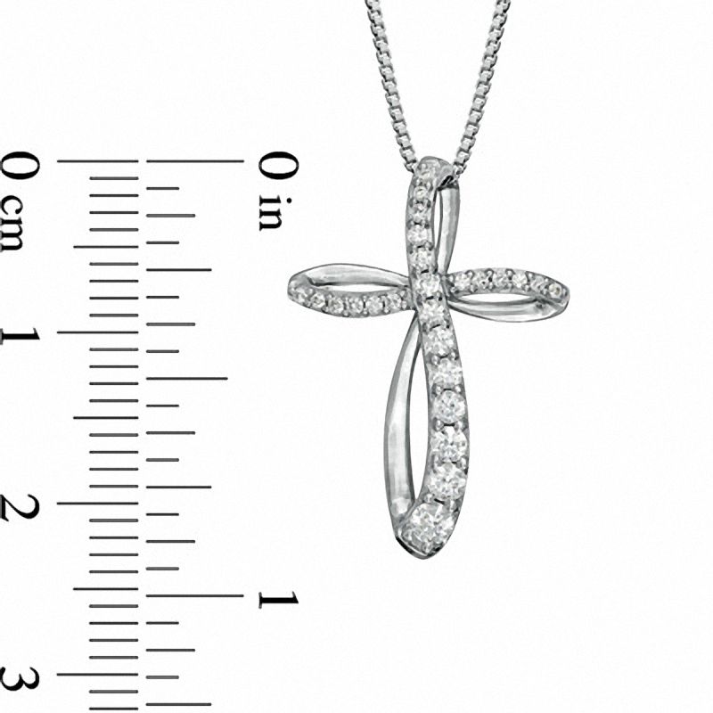 0.33 CT. T.W. Natural Diamond Cross Pendant in Sterling Silver