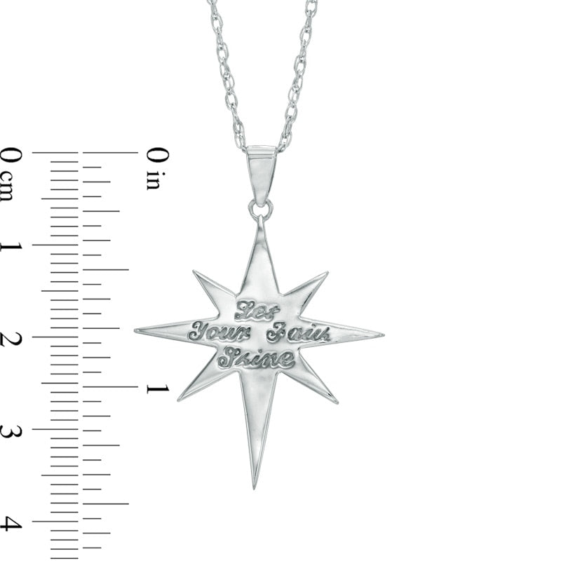 Precious Moments® Natural Diamond Accent North Star Pendant in Sterling Silver