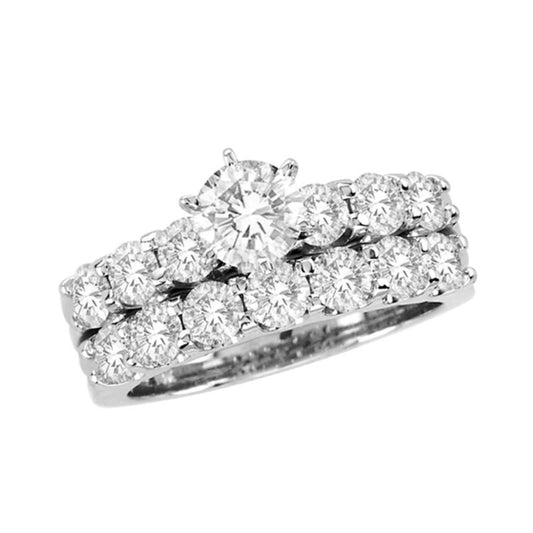 2-1/2 CT. T.W. Diamond Bridal Engagement Ring Set in 14K White Gold