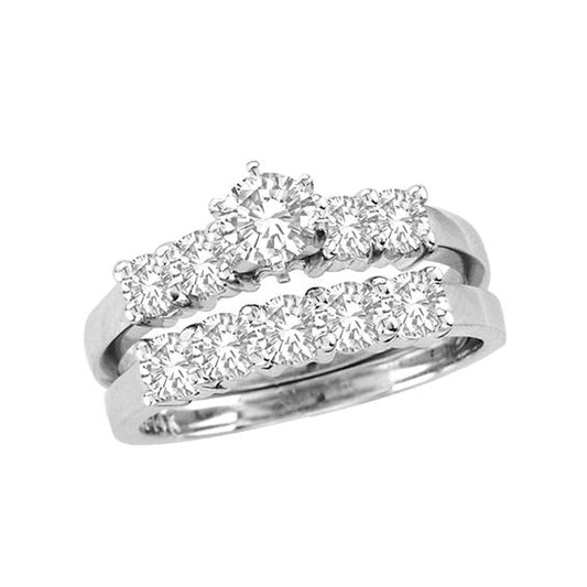 1-1/2 CT. T.W. Diamond Bridal Set in 14K White Gold