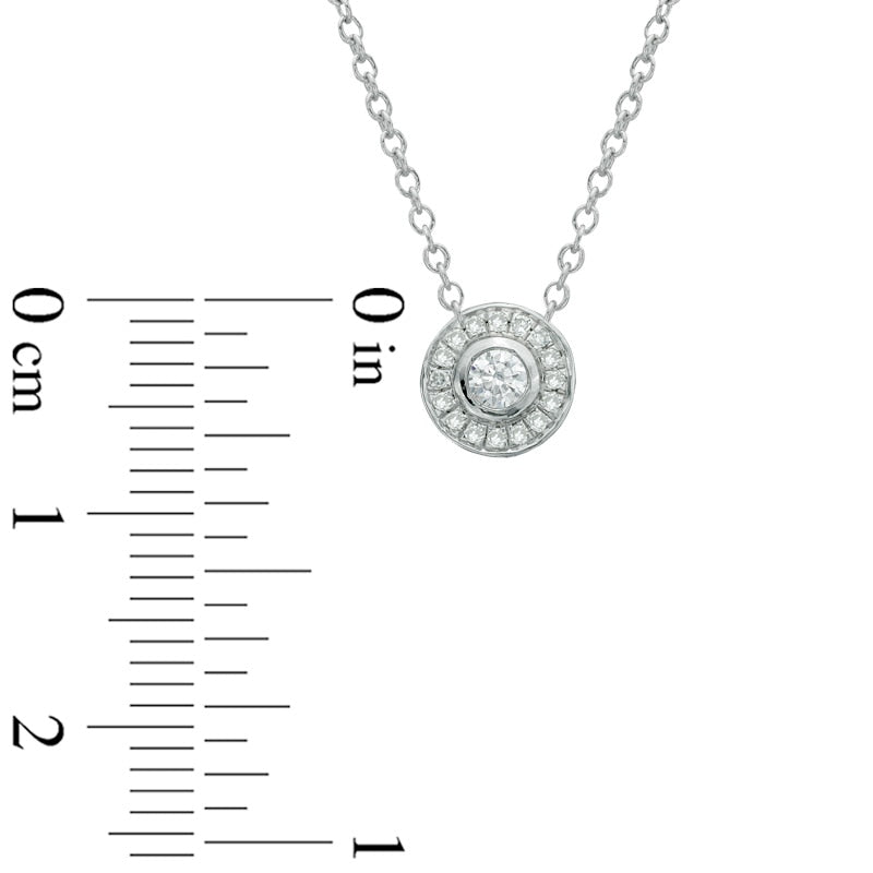 0.13 CT. T.W. Natural Diamond Frame Pendant in 10K White Gold