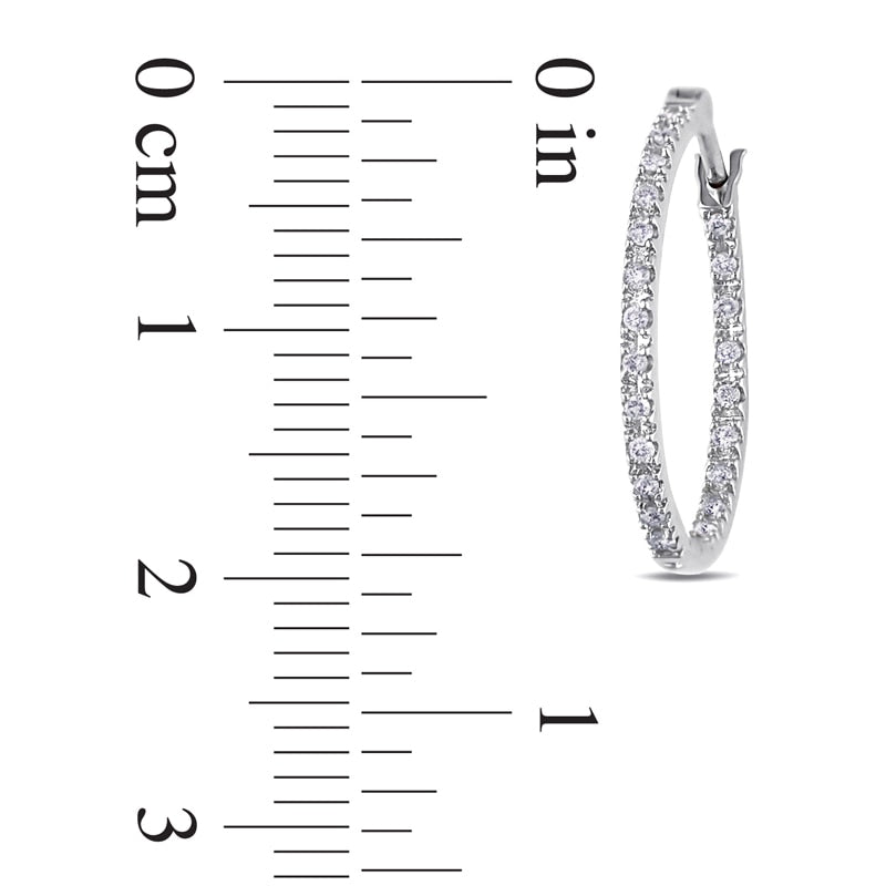 0.25 CT. T.W. Diamond Inside-Out Hoop Earrings in 10K White Gold