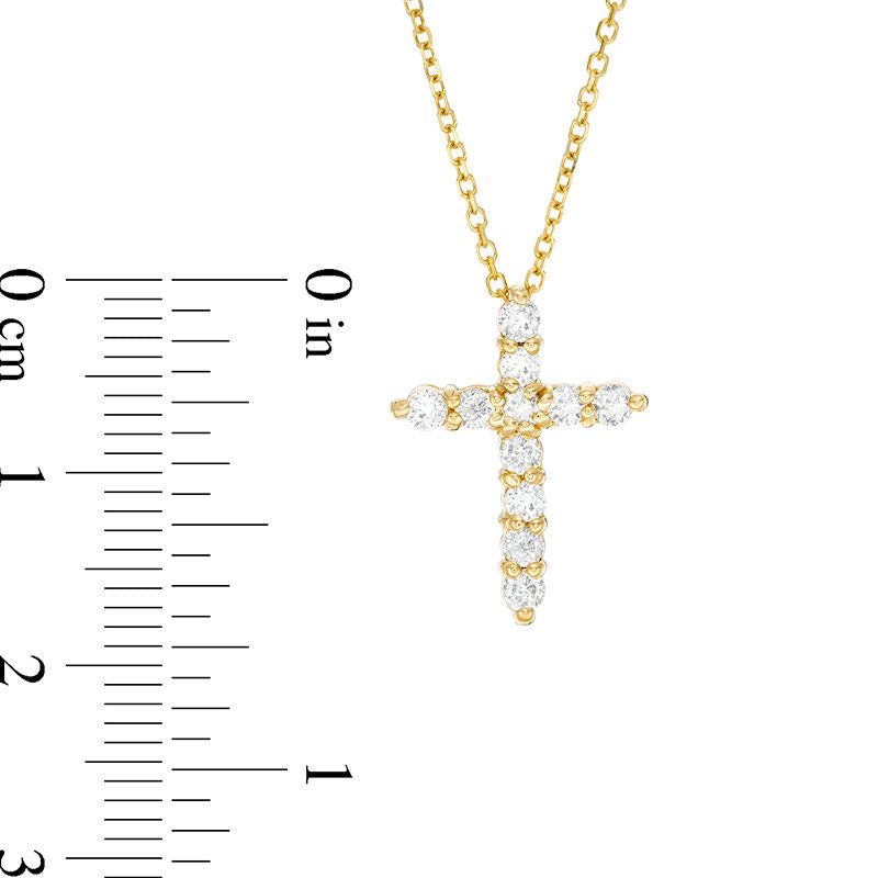 0.25 CT. T.W. Certified Natural Diamond Cross Pendant in 14K Gold (I/I2)