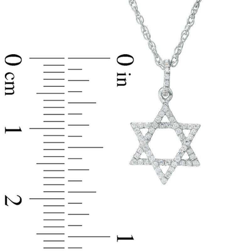 0.17 CT. T.W. Natural Diamond Star of David Pendant in Sterling Silver