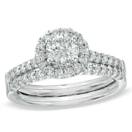 5/8 CT. T.W. Diamond Frame Bridal Set in 14K White Gold