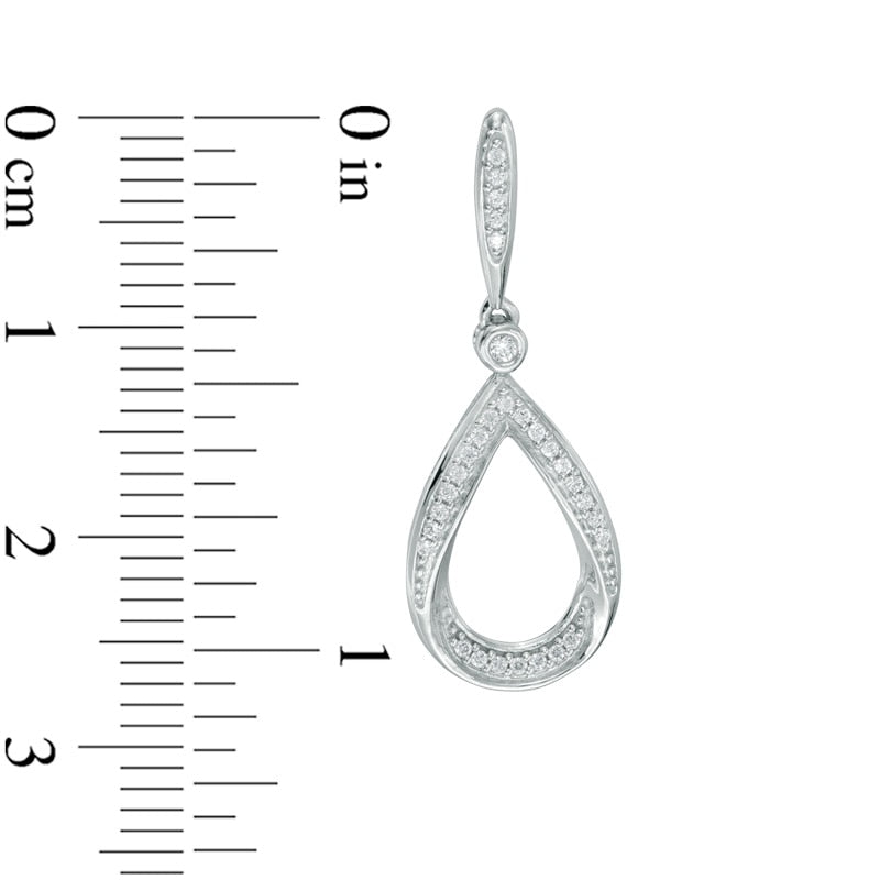 0.2 CT. T.W. Diamond Open Teardrop Dangle Earrings in 10K White Gold