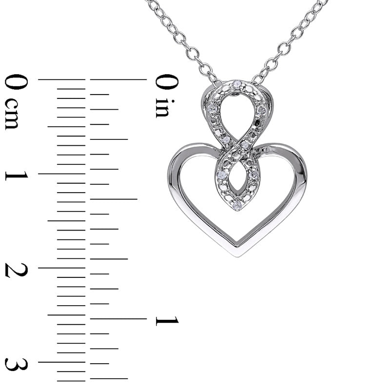 0.05 CT. T.W. Natural Diamond Infinity Heart Pendant in Sterling Silver