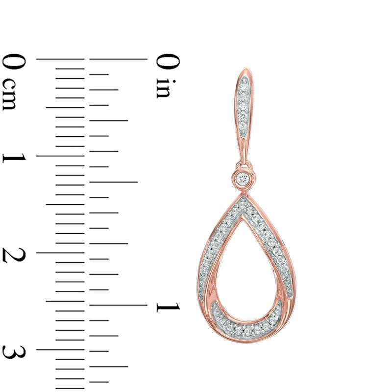 0.2 CT. T.W. Diamond Teardrop Earrings in 10K Rose Gold