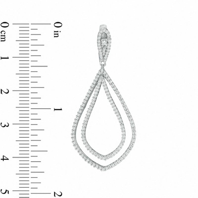 1.5 CT. T.W. Diamond Double Loop Teardrop Earrings in 10K White Gold