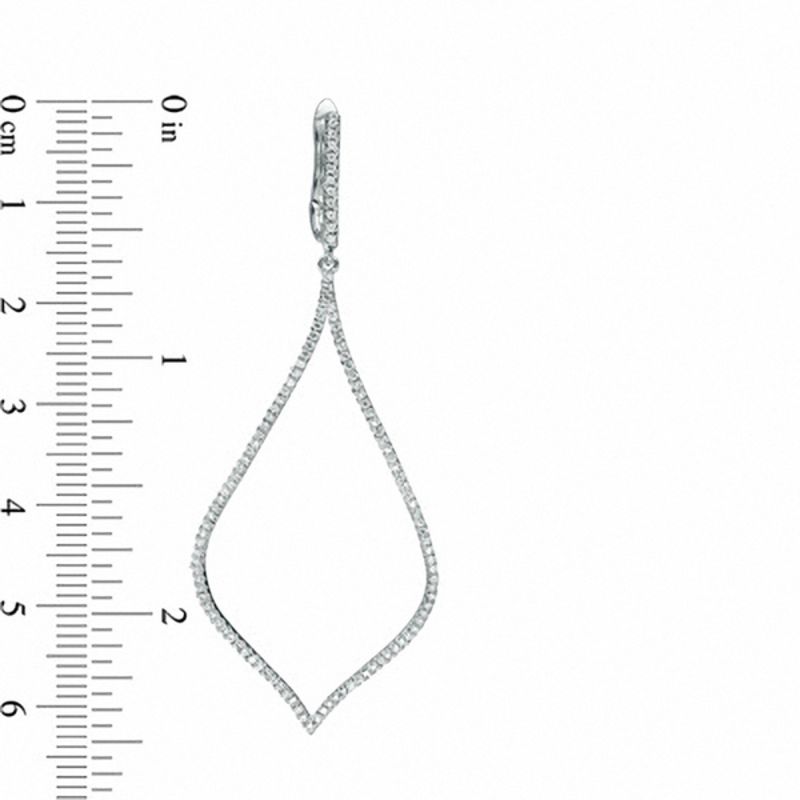 1 CT. T.W. Diamond Flame-Shaped Pendulum Drop Earrings in 10K White Gold