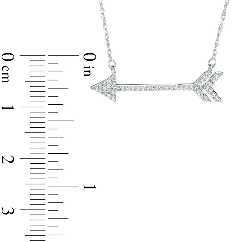 0.13 CT. T.W. Natural Diamond Arrow Necklace in Sterling Silver