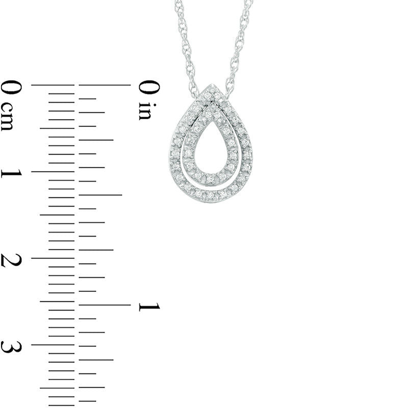 0.1 CT. T.W. Natural Diamond Double Teardrop Pendant in Sterling Silver