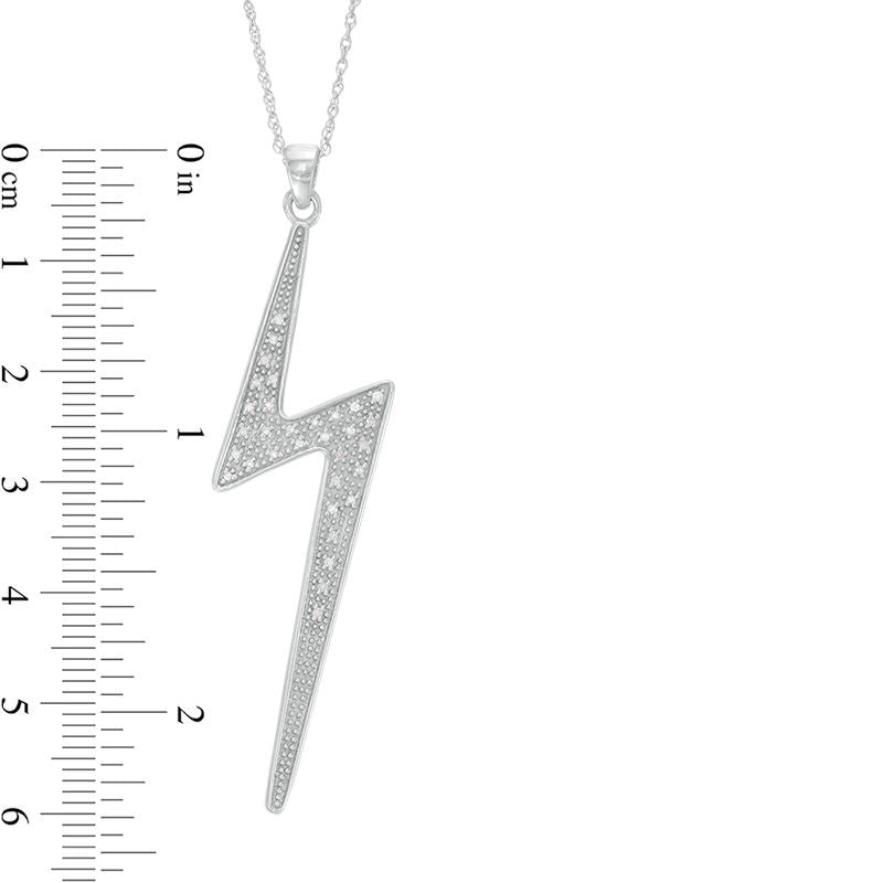 0.1 CT. T.W. Natural Diamond Lightning Bolt Pendant in Sterling Silver