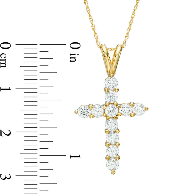 1.2 CT. T.W. Natural Diamond Cross Pendant in 14K Gold