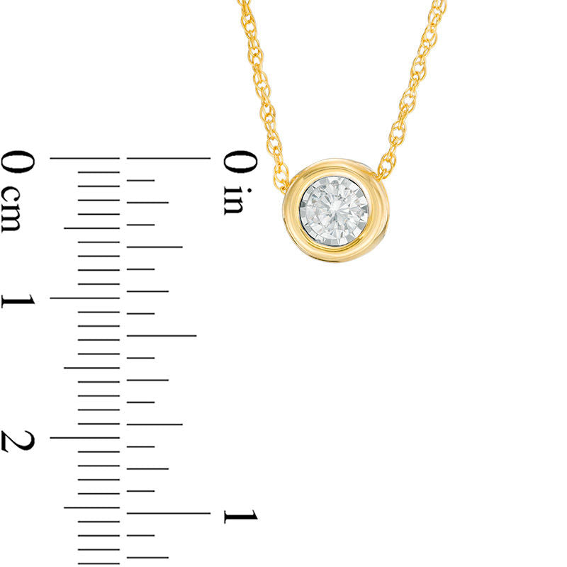 0.2 CT. Natural Clarity Enhanced Solitaire Pendant in 10K Yellow Gold