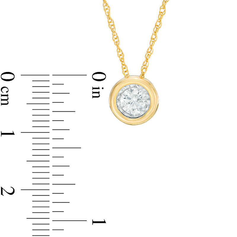 0.63 CT. Natural Clarity Enhanced Solitaire Pendant in 10K Yellow Gold