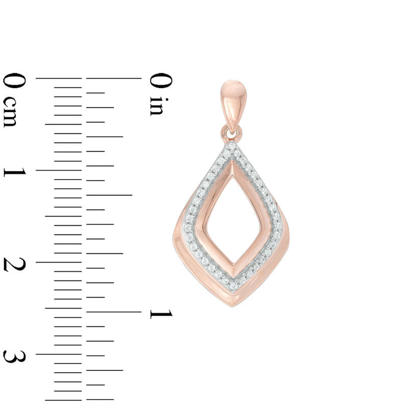 0.2 CT. T.W. Diamond Open Kite-Shaped Doorknocker Earrings in 10K Rose Gold