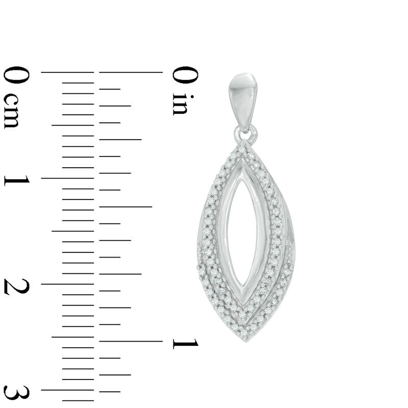 0.25 CT. T.W. Diamond Open Marquise Drop Earrings in 10K White Gold