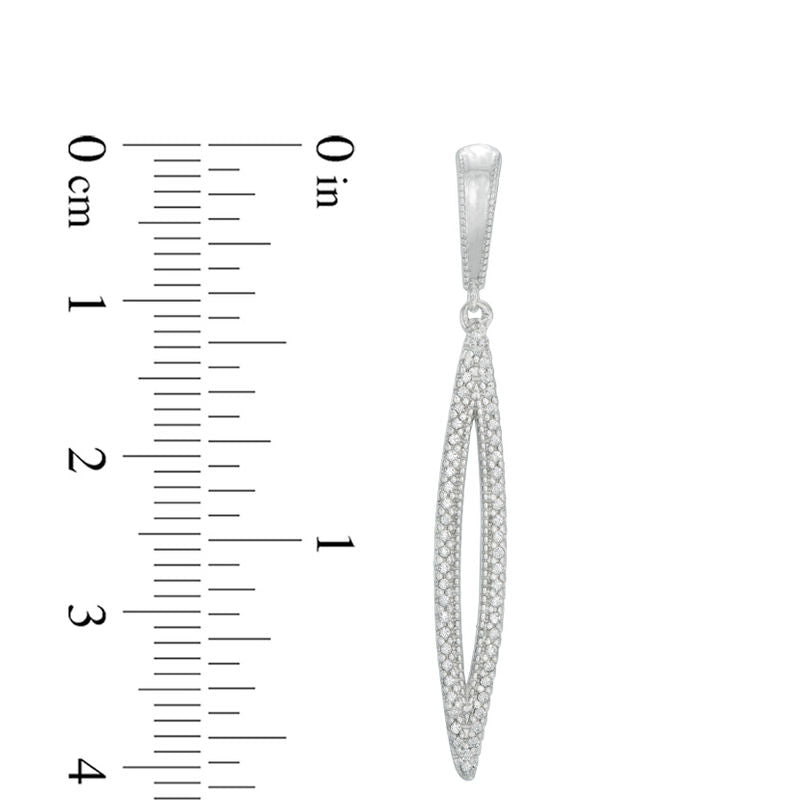 0.33 CT. T.W. Diamond Elongated Marquise Vintage-Style Drop Earrings in 10K White Gold