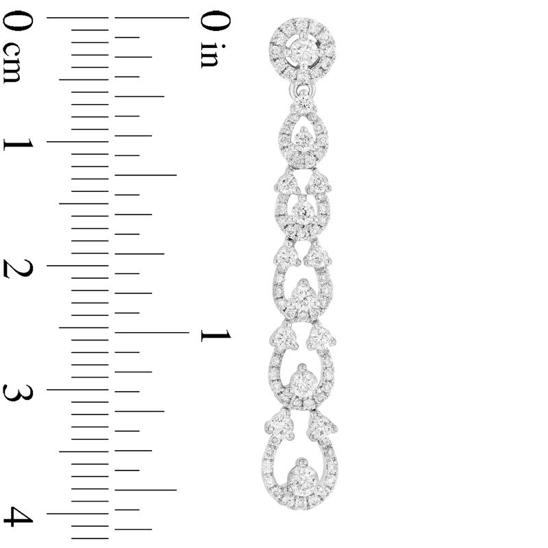 1.5 CT. T.W. Diamond Pear-Shaped Frame Drop Earrings in 18K White Gold (H/SI1)