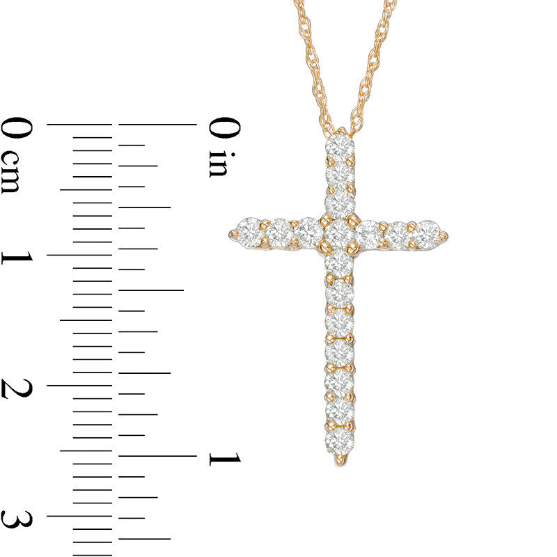 0.5 CT. T.W. Natural Diamond Cross Pendant in 14K Gold