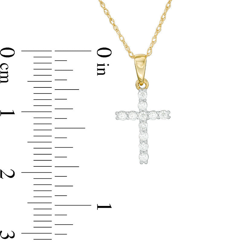 0.17 CT. T.W. Natural Diamond Cross Pendant in 14K Gold