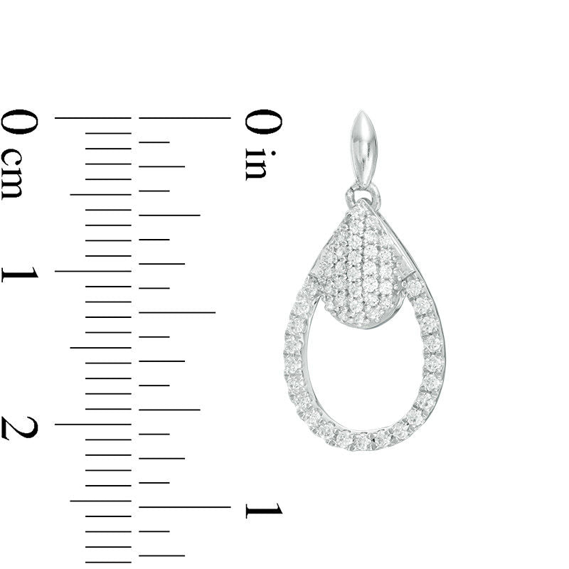 0.5 CT. T.W. Diamond Double Pear-Shaped Drop Earrings in 10K White Gold