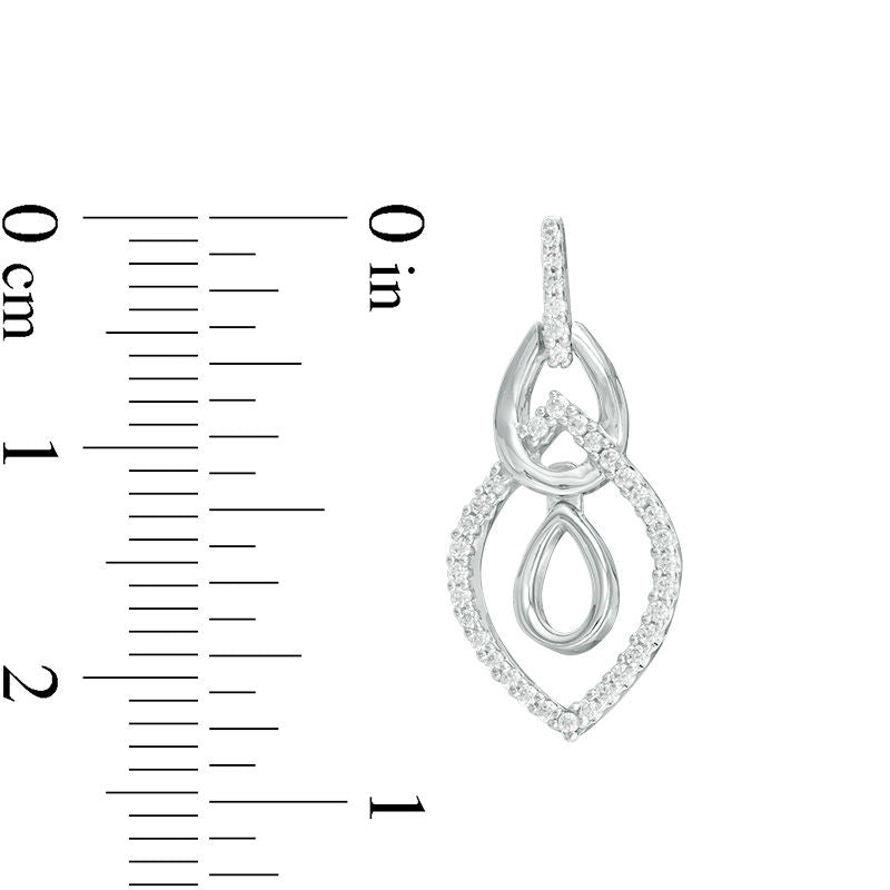 0.25 CT. T.W. Diamond Interlocking Marquise and Teardrop Earrings in 10K White Gold