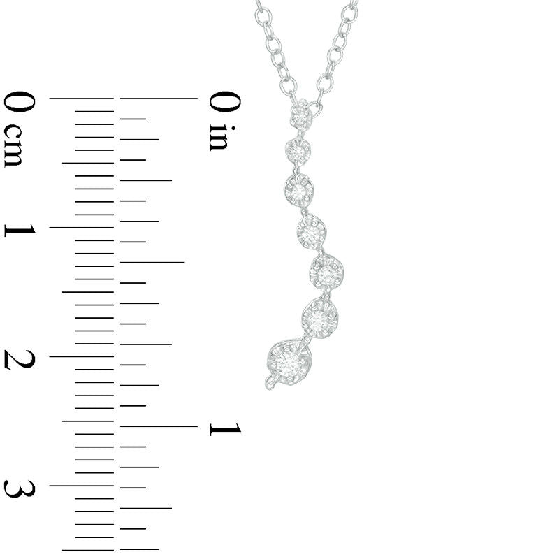 0.1 CT. T.W. Journey Natural Diamond Pendant in 14K White Gold