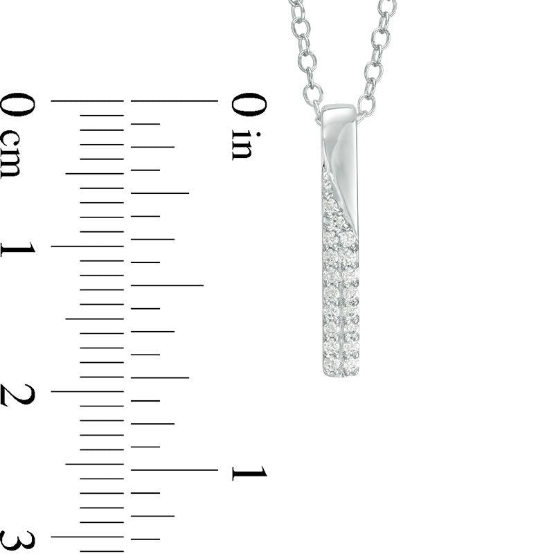 0.1 CT. T.W. Natural Diamond Vertical Bar Pendant in 14K White Gold