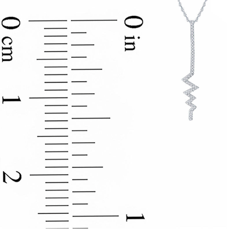 0.1 CT. T.W. Natural Diamond Heartbeat Pendant in 10K White Gold