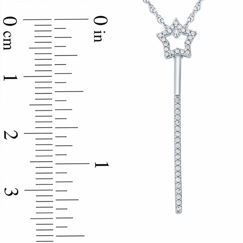 0.1 CT. T.W. Natural Diamond Magic Wand Pendant in 10K White Gold