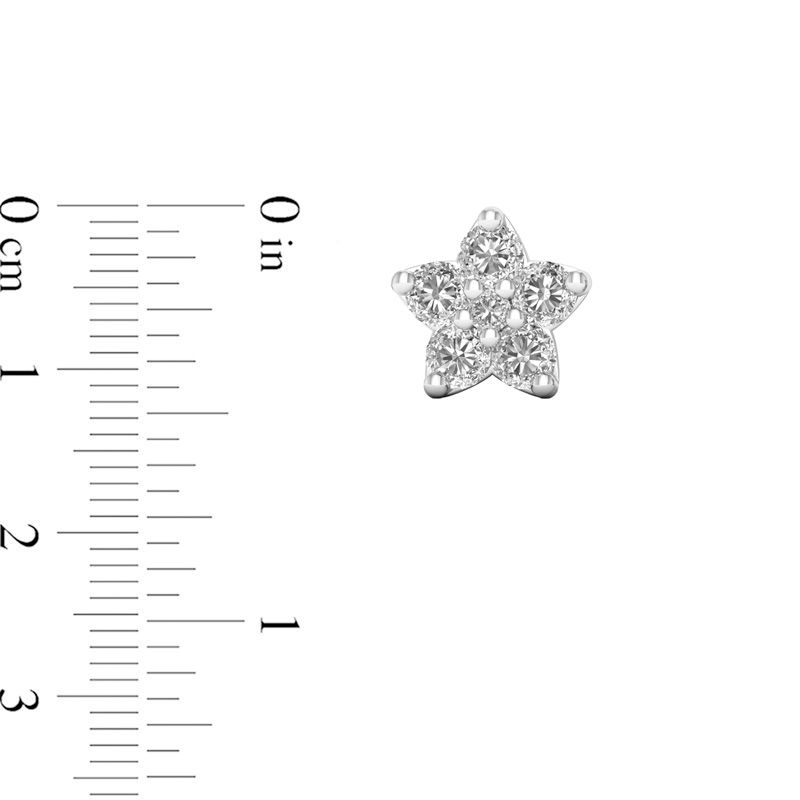 0.25 CT. T.W. Diamond Star Stud Earrings in 10K White Gold