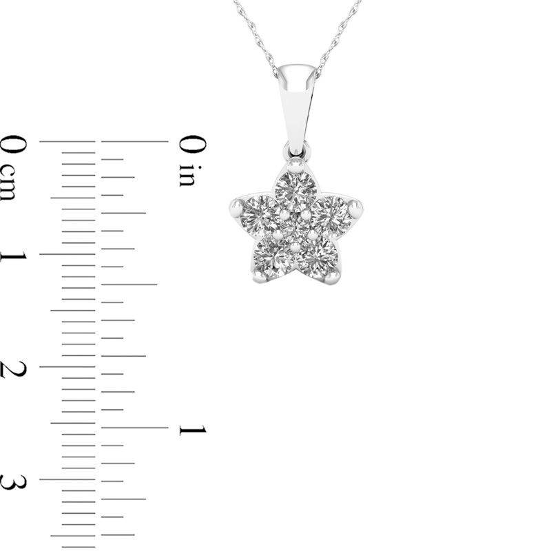 0.33 CT. T.W. Natural Diamond Star Pendant in 10K White Gold