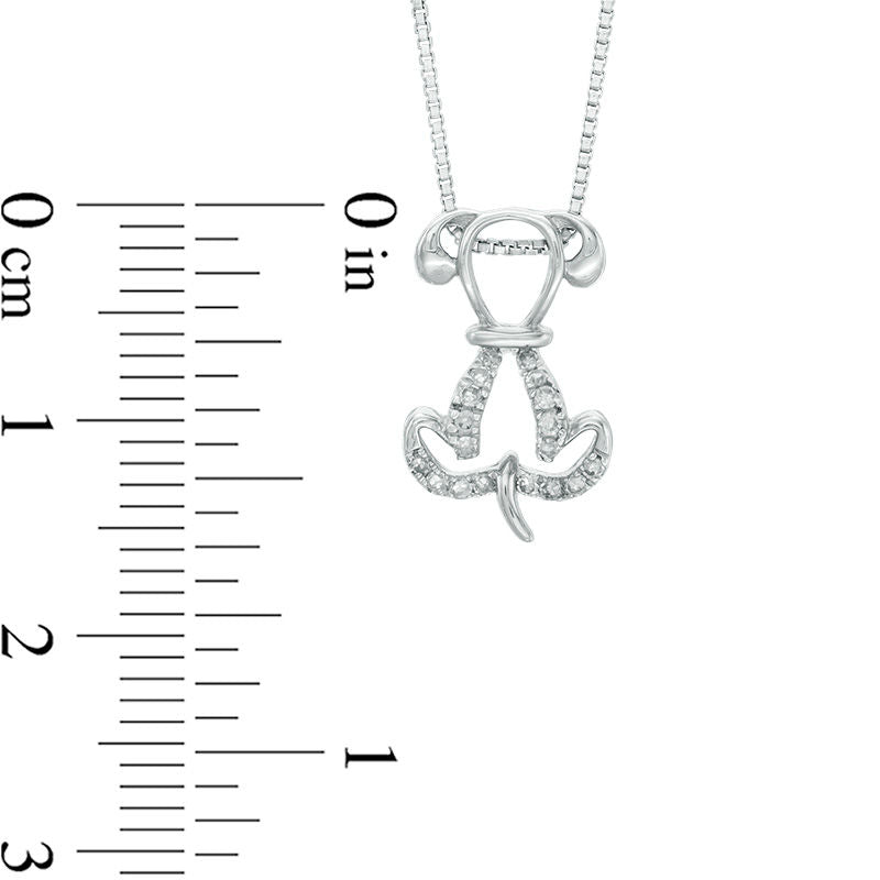 0.1 CT. T.W. Natural Diamond Dog Pendant in Sterling Silver